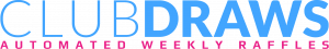 ClubDraws logo with automated weekly raffles tagline