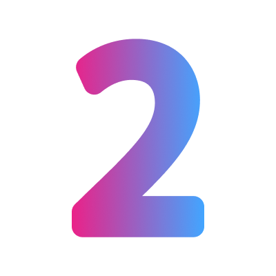 Gradient number two icon graphic design.