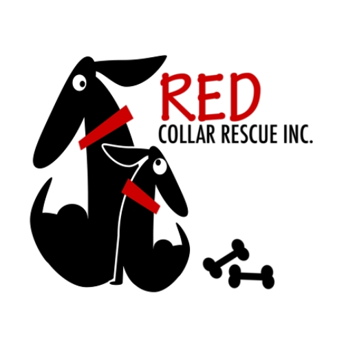 Logo of Red Collar Rescue Inc. with dogs.