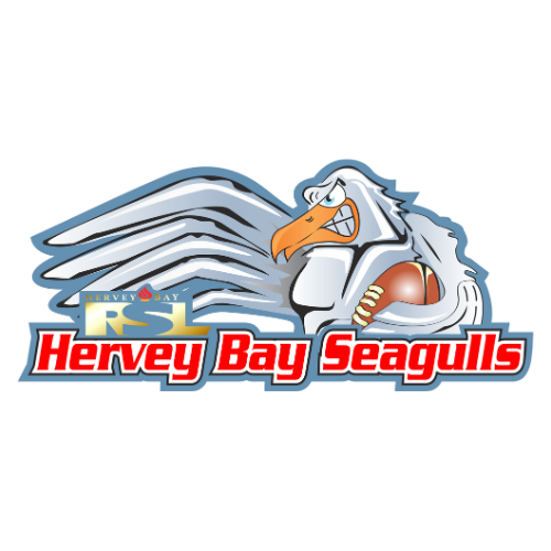 Hervey Bay Seagulls sports team logo with mascot.
