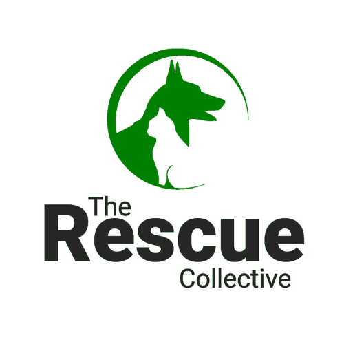 Logo of The Rescue Collective with dog silhouette.